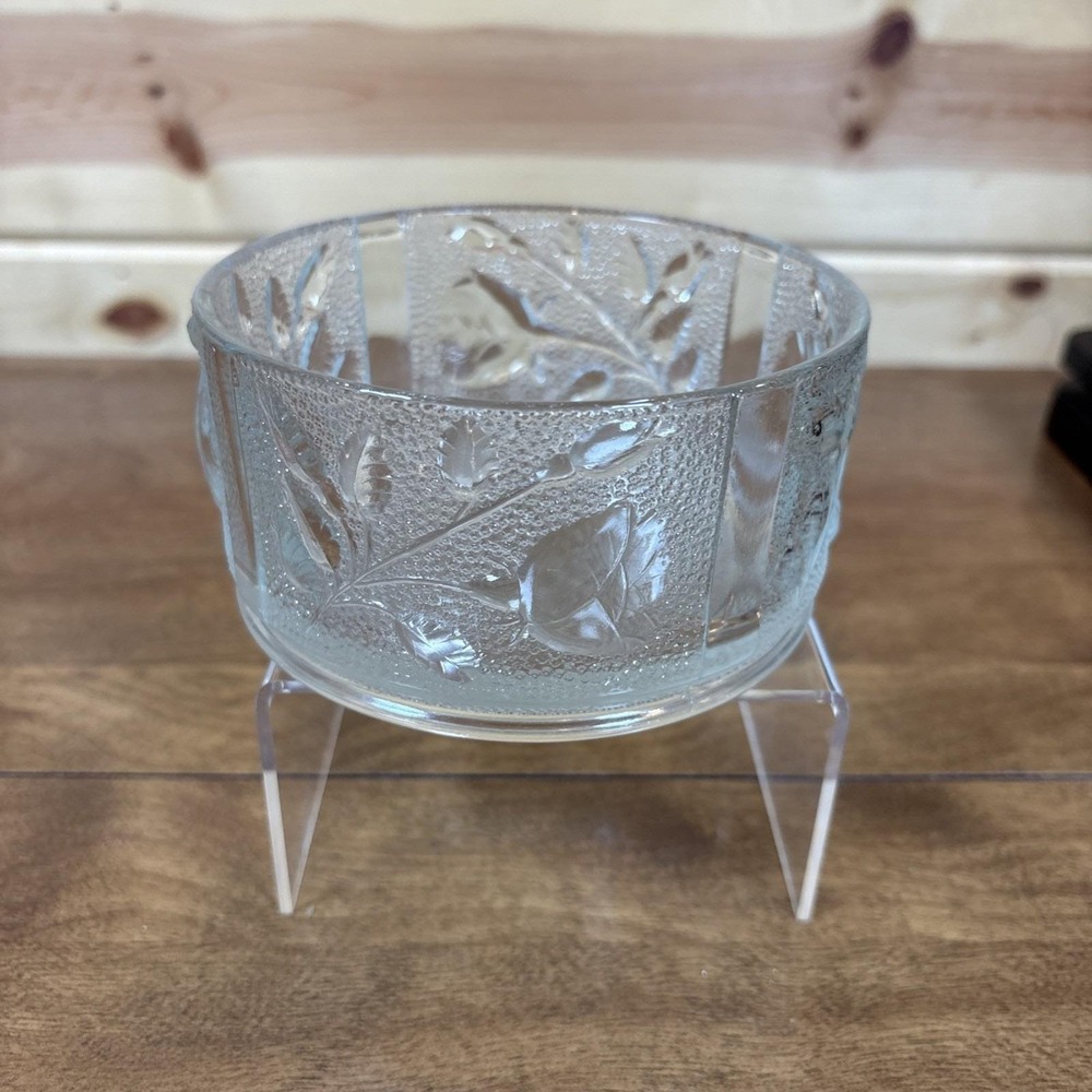 Vintage Clear Depression Glass Wine 4.5" Coaster Rose Pattern